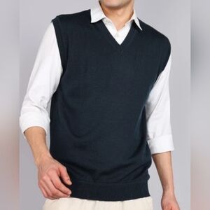 GANT 100% Cotton Dark Grey V-Neck Sweater Vest